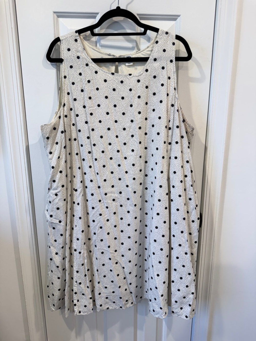 Old Navy White Mini Dress with Black Polka Dots